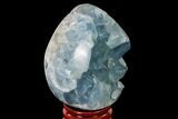 Crystal Filled Celestine (Celestite) Egg Geode - Madagascar #140311-1